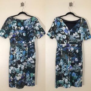Ariella 60's Inspired Floral Sheath Dress Size M